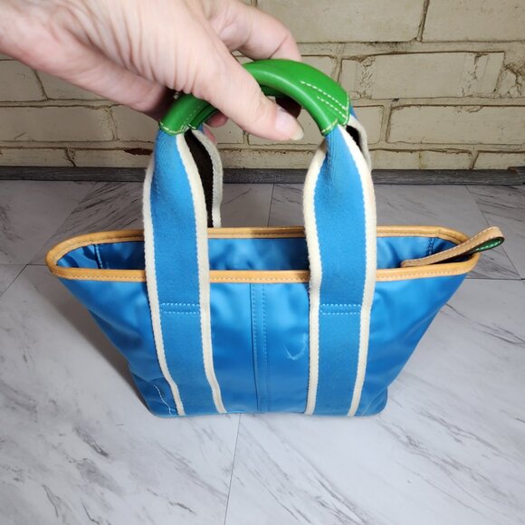 Vintage Coach Hampton Y2K Blue Handbag Tote Purse - Picture 4 of 13